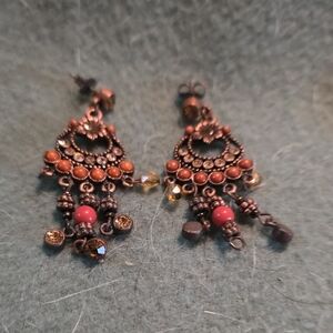 Elegant Copper Chandelier Earrings